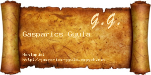 Gasparics Gyula névjegykártya